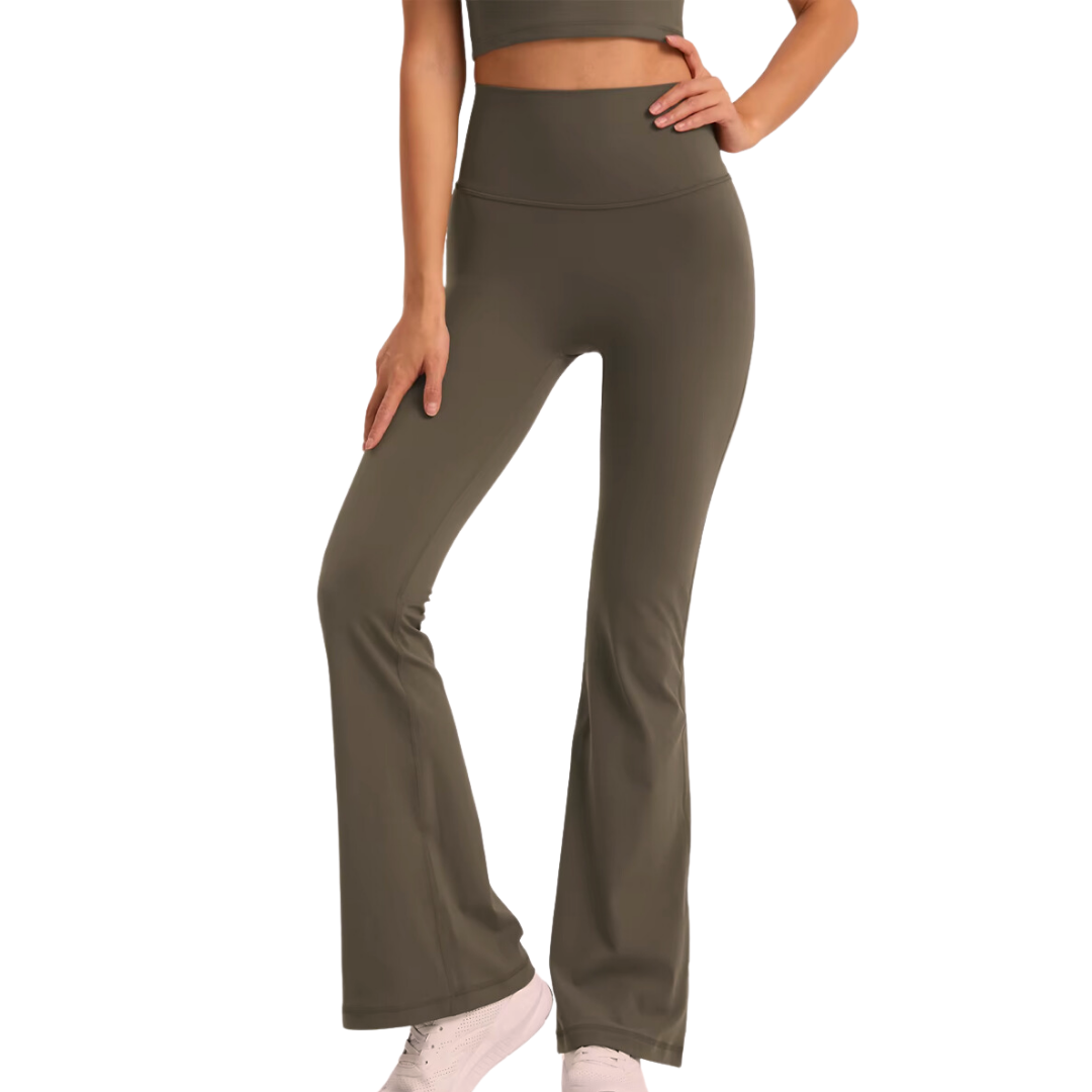 SEAMLESS HIGH-RISE FLARED PANT LATTE BROWN