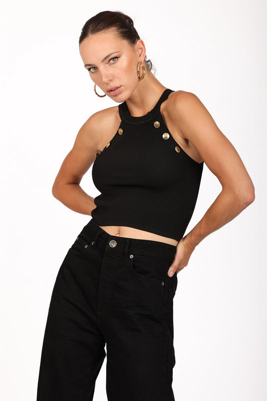 GOLD BUTTONS CROP TOP