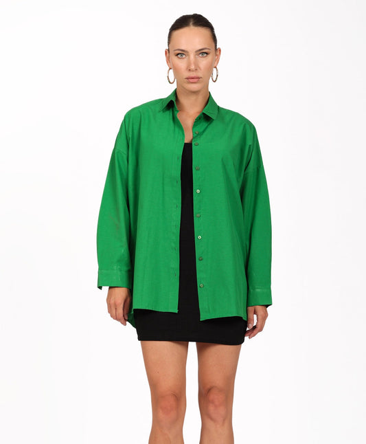 CHEMISE OVERSIZE VERTE LUCKY